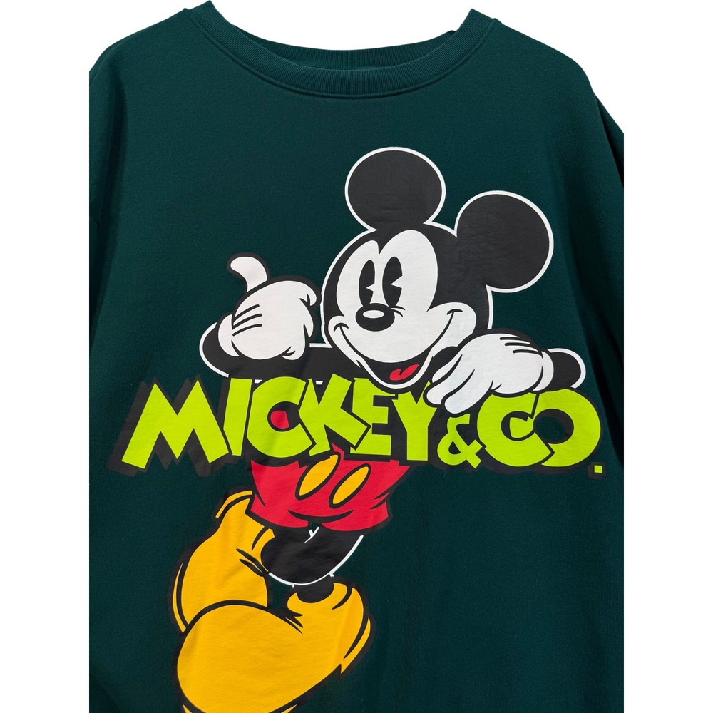 Disney Mickey & Co Sweatshirt XXL Green Good Graphic Relaxed Streetwear Retro